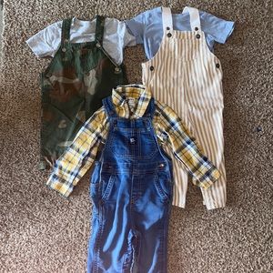 Oshkosh/Carter’s toddler boy overall/shortall bundle.